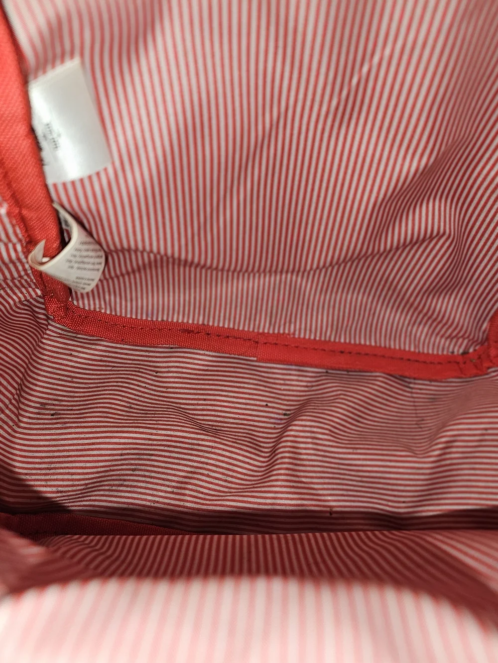 Herschel Supply Co Black Outside Striped Red Inside Unisex Zippered Backpack